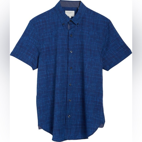 Construct Slim Fit Four-Way Stretch Performance Chambray Shirt - Picture 3 of 15